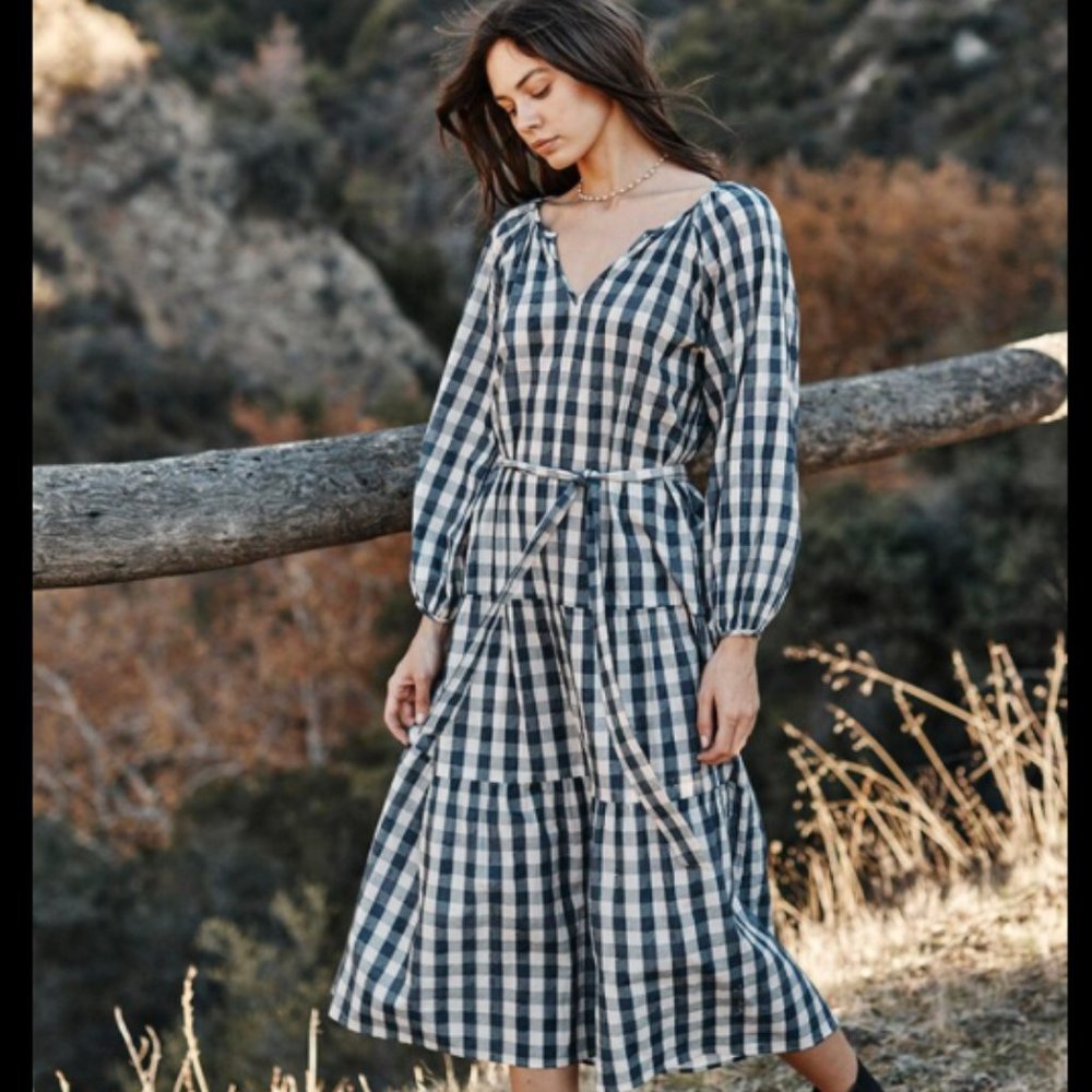 Belt missing  —
Velvet by Graham & Spencer TRISH PRINTED GINGHAM DRESS